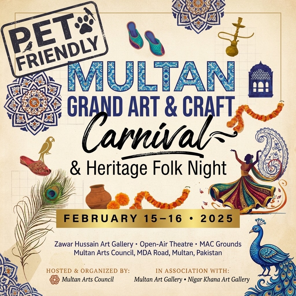 Multan Grand Art & Craft Carnival & Heritage Folk Night poster - pet friendly, 14–15 November 2025