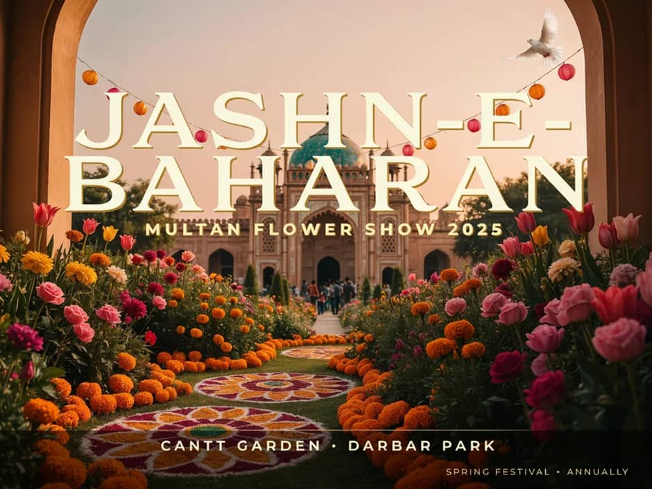 Jashn-e-Baharan flower show at Cantt Garden & Darbar Park poster